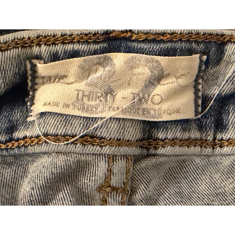 Free People We the Free Riley Seamed Skinny Denim Jeans Acid Wash High Waist 32 - Picture 3 of 11